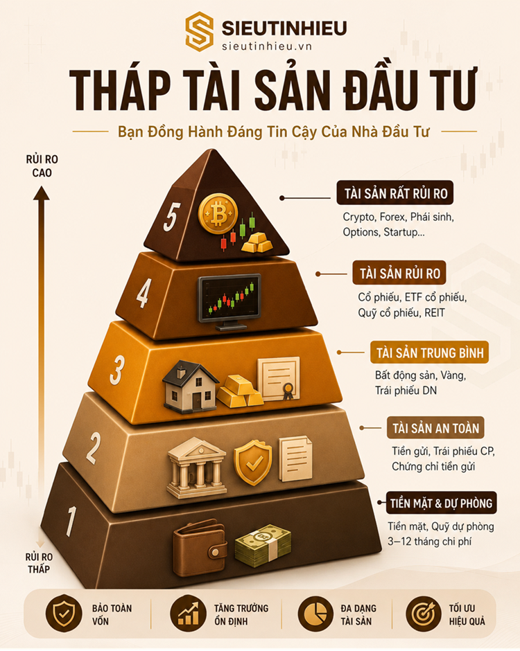 Tháp Tài Sản Trong Đầu Tư - Nền Móng Mình Phát Triển Trong Mô Hình Quản Lý Tài Sản